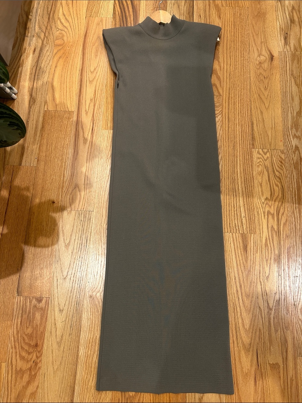 Zara Sleeveless Olive Knit Maxi Dress